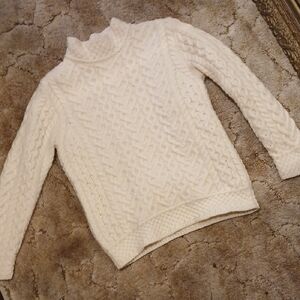 Chic Cream Cable Knit Turtleneck Sweater